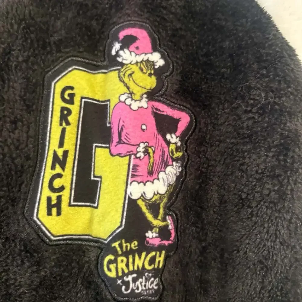 The Grinch x Justice Juniors L 12/14 One Piece Fleece Zip Pajamas Christmas